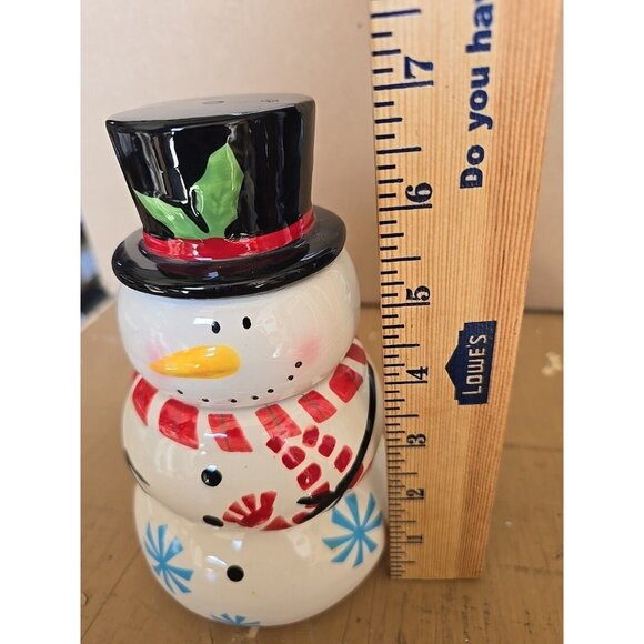 Pier 1 Imports Snowman Stacking 4 Piece Measuring Cup Set Christmas Winter Decor - Picture 6 of 6